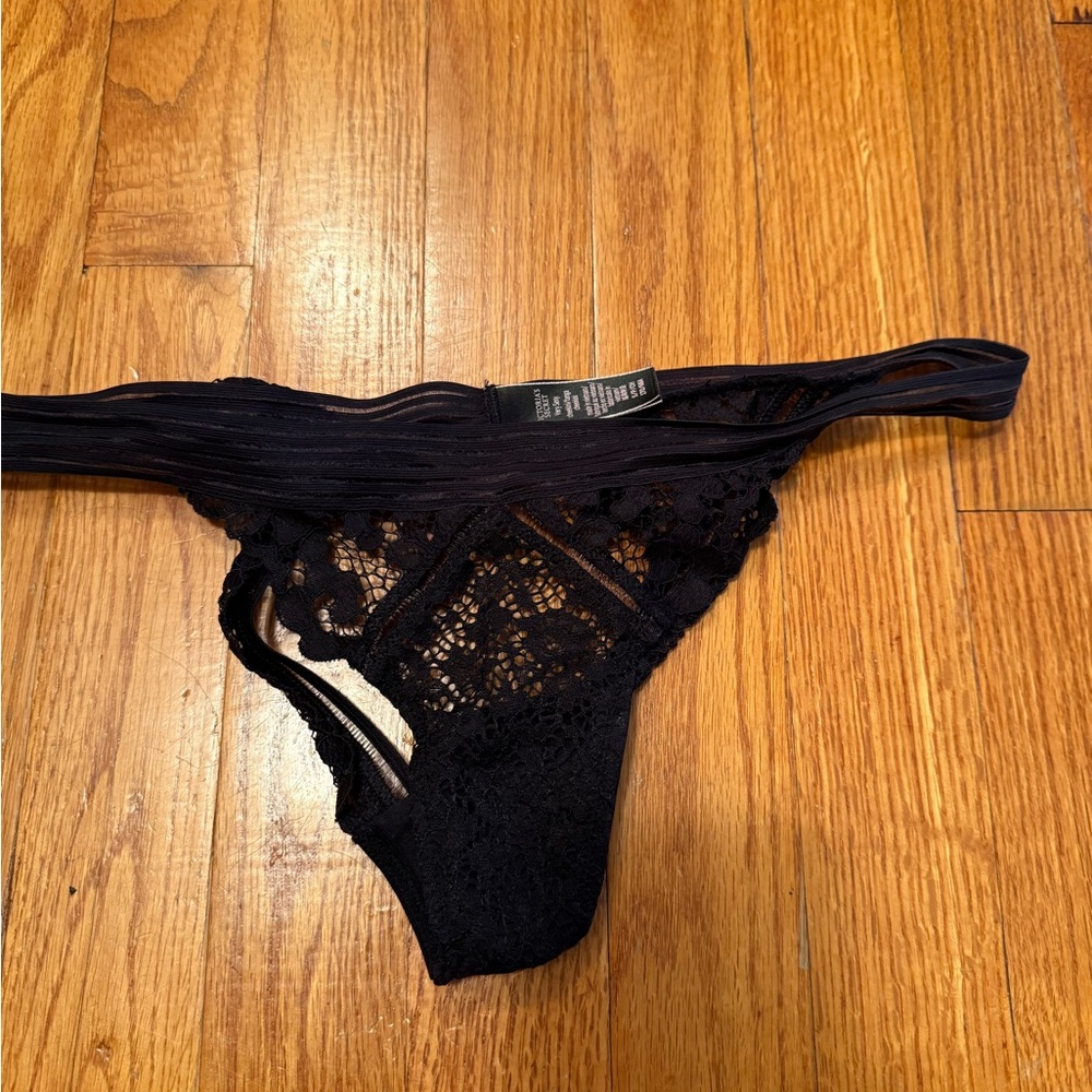 Victoria's Secret Black Lace Bikini Thong